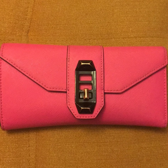EUC Hot Pink Rebecca Minkoff Trifold Wallet - Picture 1 of 8